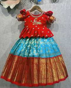 Lehenga Choli élégant en soie de Lichi lourd cousu pour les filles partout Zari Work brodé pour la fête - Product Image 3