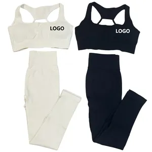 High Quality Leggings and <b>Bra</b> Sets Sportswear Fitness Yoga Wear Women Clothing Adult Top Quality Customized Material Yoga Sets - Product Image 4