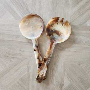 Premium <b>Wood</b> <b>Salad</b> <b>Server</b> Set with Artistic Swirl Design Handles Eco-Friendly for Home & Restaurant Use - Product Image 5