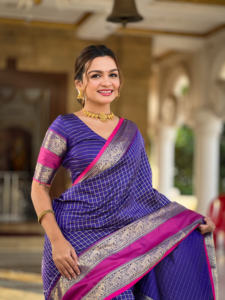 Hermoso Sari de seda con diseño de Zari Weaving Meenakari - Product Image 2