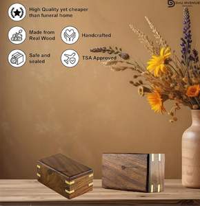 Urne souvenir pour cendres humaines pour décoration commémorative pour adultes bébés animaux de compagnie en bois et métal pour les êtres chers - Product Image 2