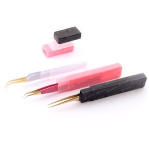 Pinzas de extensión de pestañas de visón de etiqueta privada con logotipo personalizado, herramientas de pestañas postizas de acero inoxidable ligeras con punta de volumen - Product Image 6