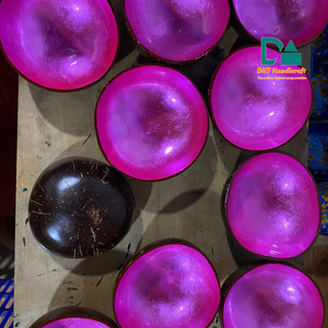 Tazón de Coco Decorativo Pintado a Mano con Ratán, Vajilla Vietnamita Ecológica para Fiestas, Muestra Gratuita B2B - Product Image 4