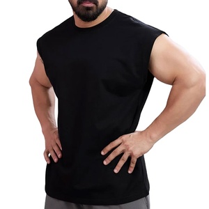 เสื้อกล้ามออกกำลังกายผู้ผลิต OEM/ODM รับผลิตจำนวนมาก ปี 2026 ทรงหลวม ผ้าฝ้ายผสมอีลาสเทน ยืดหยุ่นได้ ใส่สบายในฤดูร้อน สีพื้น - Product Image 1