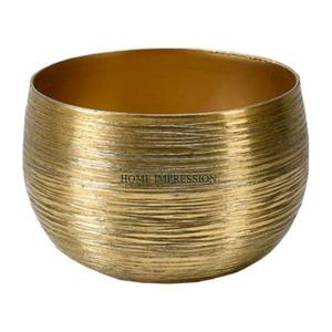 Nouveau design fini or, bol de service décoratif en métal coulé à la main en aluminium, meilleurs ustensiles de cuisine pour la vaisselle - Product Image 6