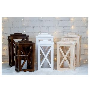 Vente chaude personnalisé Antique rustique en bois bougie lanterne pour intérieur et extérieur jardin pour mariage et décoration intérieure prix - Product Image 4