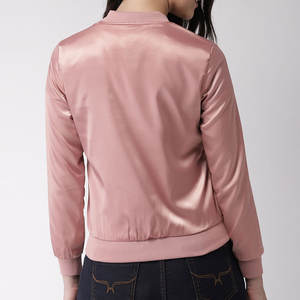 La chaqueta bomber para mujer más vendida en colores personalizados de lona de alta calidad con cuello levantado de punto precio al por mayor - Product Image 2