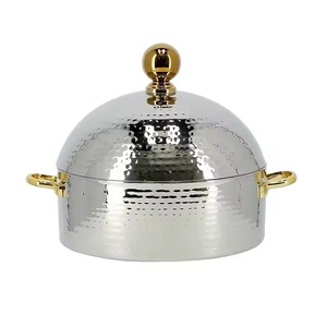 Cazuela de Metal dorado de lujo, olla caliente, servidor de comida, vajilla elegante para el hogar, cocina, boda, restaurante, fiesta, decoración de comedor - Product Image 2