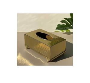 Caja de pañuelos de papel de forma Rectangular de acero inoxidable hecha a mano, accesorio decorativo de Metal para mesa de comedor elegante para uso doméstico - Product Image 3