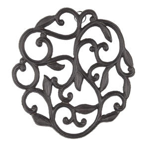 Decorative Cast Iron <b>Trivet</b> for Kitchen or Dining Table Square with Vintage Pattern Metal Vintage Rustic Design - Product Image 2