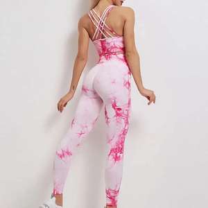 Conjunto de yoga personalizado de talla grande, pantalones cortos de yoga sin costuras de secado rápido para mujer, cintura elástica corta, OEM - Product Image 2