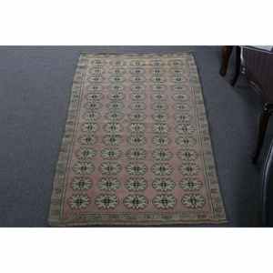 Alfombra turca de lana Beige Vintage, alfombra de tejido plano de 3,1x5,9 pies con patrón de retazos para decoraciones de sala de estar o uso en pasillos - Product Image 1