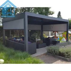 Pérgola-sistema de techo eléctrico para jardín, aleación de aluminio, impermeable, Canal 6063-T5: 100x100x2mm, 2020