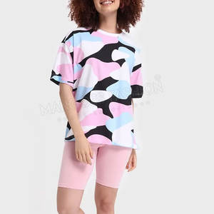 T-shirts imprimés surdimensionnés pour femmes, en coton mélangé doux et léger, coupe confortable, streetwear, fournisseur OEM, vente en gros, export - Product Image 4