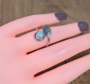 Bijoux Bague en Argent Sterling Fait Main Larimar Bague de Promesse en Argent Sterling 925 avec Pierres Précieuses Style Boho Bague Timbre Solide 925 Bijoux - Product Image 2