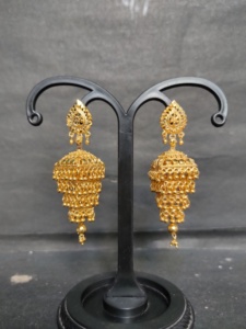 OEM Custom Made <b>Earrings</b> Set with Traditional Designed 22CT Gold Plated Jhumka <b>Earrings</b> Jewelry for Women Wear by Exporters - Product Image 2