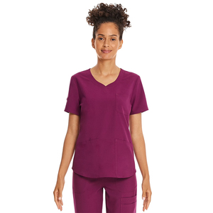 Meilleures ventes de tenues de médecin pour femmes, couleur bleu marine, manches courtes, ensemble de blouses médicales à séchage rapide avec design personnalisé - Product Image 6