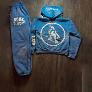 Conjunto de Sudadera con Capucha y Pantalones Deportivos para Hombre, Personalizado, Invernal, 100% Algodón, Estilo Vintage, Lavado Ácido, Bordado Desgastado, Ropa Urbana - Product Image 2