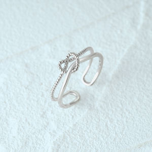 CANNER individueller kubischer Zirkonia-Verlobungs- und Designer-Verlobungsring 925 Silber Doppelkreuz Herz Fingerringe Valentinstagsgeschenke - Product Image 4