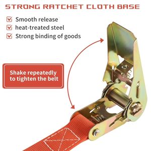 <span class=keywords><strong>Sangle</strong></span> <span class=keywords><strong>à</strong></span> <span class=keywords><strong>cliquet</strong></span> en polyester/nylon de 1 pouce, 2 m x 25 mm, capacité de charge de 500 kg, <span class=keywords><strong>sangle</strong></span> de contrôle de cargaison réglable - Product Image 5