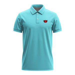 Polo de hombre de 100% algodón al por mayor de secado rápido transpirable estampado personalizado 200g estampado liso de punto posición frontal del logotipo - Product Image 2