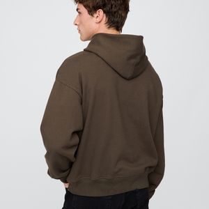 Sweat-shirt à capuche pour homme surdimensionné à épaules tombantes en coton et polyester mélangés de qualité supérieure Doux et chaud en molleton - Product Image 5