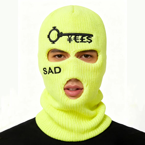 หมวกบาลาคลาวาออกแบบเอง คุณภาพสูง หมวกบีนนี่สำหรับผู้ชาย ใช้ได้สองแบบ หมวกสกีแบบเต็มหน้าสามรู สำหรับทุกเพศ ผลิตจากอะคริลิก 100% - Product Image 4