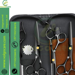 2024 prix raisonnable 8 pièces Kit de ciseaux de coupe de cheveux noir or professionnel maison coupe de cheveux ensemble de barbier - Product Image 5