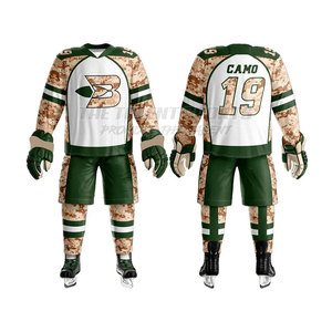 Tenue de hockey sur glace prête pour le match, panneaux en maille respirante, design ajusté, 100 % polyester, personnalisable avec nom et logo d'équipe, pour homme adulte - Product Image 1