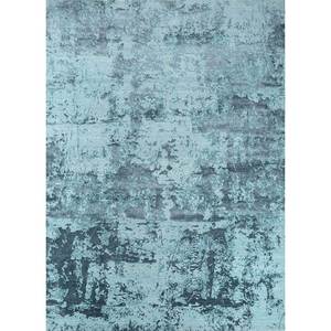 Tapis Kavi bleu noué à la main en laine et soie de bambou, collection Project Error, motif abstrait pour usage domestique Esk-430 - Product Image 1