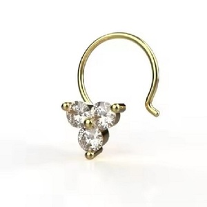 14KT or jaune certifié à la mode or Rose laboratoire cultivé diamant nez broche élégant Design Floral Fine Piercing bijoux pour les femmes - Product Image 2