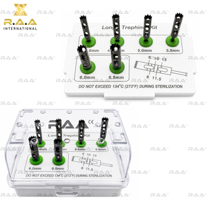 Kit de fraises électriques dentaires longues pour trephinage, 6 pièces, outil de retrait de couronnes avec porte-fraise - Product Image 3