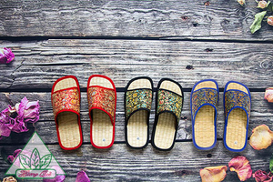 Pantuflas de Hotel EDCQ-50 Color Azul HUONG QUE 100% Ecológicas Hechas a Mano con Fibra de MAT/Polvo de Canela EDCQ-50 - Product Image 5