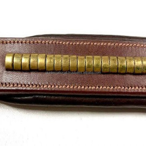 Banda de cejas de caballo acolchada de cuero inglés de canal vacío de calidad fina con banda de cejas de cadena de cubierta de color plata maciza o latón - Product Image 2