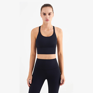 <b>Blue</b> Color Lightweight Breathable Eco-Friendly Women's Sports <b>Bra</b> Plaid Pattern Fitness Yoga Workouts Maternity Plus Size - Product Image 4