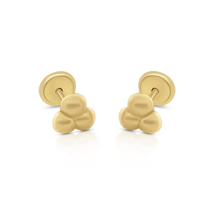 Pendientes de Oro Sólido de 9K para Mujer y Niña, Clip de Oreja Infinito con Diamante Corte Pera y Cierre de Rosca, Hecho en España - Product Image 1