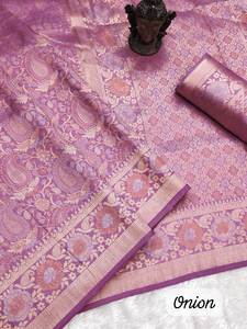Meilleure vente Couleur élégante Taux de gros Dernier concepteur pur doux Kanjivaram Tissu Soie Saree contemporain - Product Image 5
