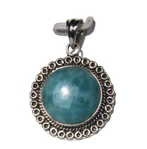 2023 collar con colgante de diseñador para hombre elegante cabujón de Larimar verde 925 piedras de cristal curativas de plata colgantes de moda encantos - Product Image 2