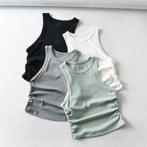 Camiseta sin mangas de punto acanalada básica de alta calidad para mujer de verano al por mayor con logotipo personalizado al por mayor para mujer - Product Image 6