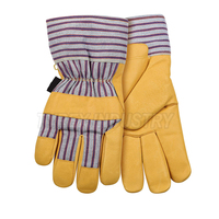 Guantes de Trabajo de Cuero de Seguridad con Logotipo Personalizado a Bajo Precio, Guantes de Trabajo de Cuero para Hombre para Protección de Manos
