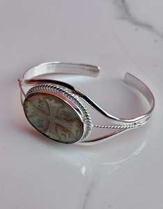 Bracelet et bracelet faits à la main en nacre en argent sterling 925. - Product Image 6