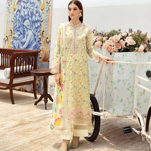 Ropa de fiesta de tendencia Ropa India pakistaní Césped Traje de 3 piezas Vestido asiático famoso para damas - Product Image 1