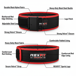 Rexfit Sports Export Quality Cowhide Leather Weightlifting Power <b>Belt</b> with Lever Lock Support for Gym & <b>Powerlifting</b> - Product Image 4