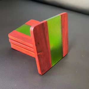 Home Use Bar Home Creative <b>Epoxy</b> Resin And Wooden Coaster Acacia Custom Wood Resin Coaster - Product Image 1