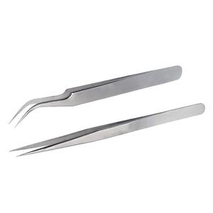 Pinzas de extensión de pestañas de acero inoxidable con etiqueta privada de volumen, pinzas para pestañas, diseño gratuito, logotipo personalizado - Product Image 6