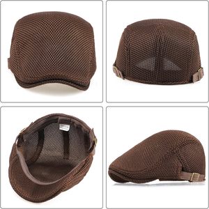 Gorra de malla de alta calidad al por mayor para hombres, sombrero de vendedor de periódicos de verano transpirable, boina ajustable, gorra de hiedra, sombreros de caza de conducción de taxista irlandés - Product Image 3