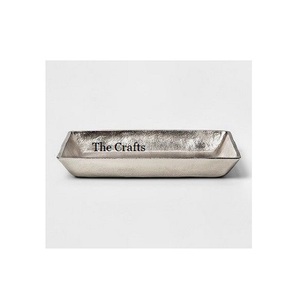 Plateau de service à thé en acier inoxydable de qualité de luxe avec poignées en feuilles, meilleure vente pour la maison et l'hôtellerie - Product Image 2