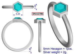 Amethyst Faceted Hexagon Shape 925 Sterling <b>Silver</b> Gold Plated Classic Bezel Setting IGI Certified <b>Ring</b> for Women Jewelry Making - Product Image 6