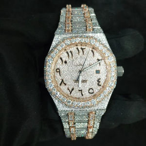 Reloj Mecánico Automático de Lujo para Hombre, Estilo Hip Hop, con Moissanita VVS, Correa de Acero Inoxidable, Manecillas Luminosas, Resistente al Agua - Product Image 1