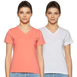 Camiseta de mujer de algodón suave y de moda con tela transpirable perfecta para atuendos diarios de verano Casuales - Product Image 1